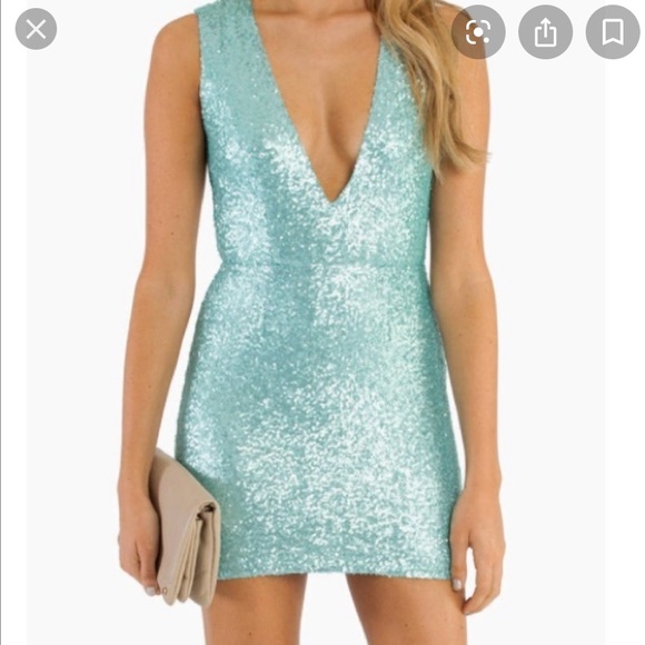 Tobi Dresses & Skirts - Tobi Mint Deep V Dress